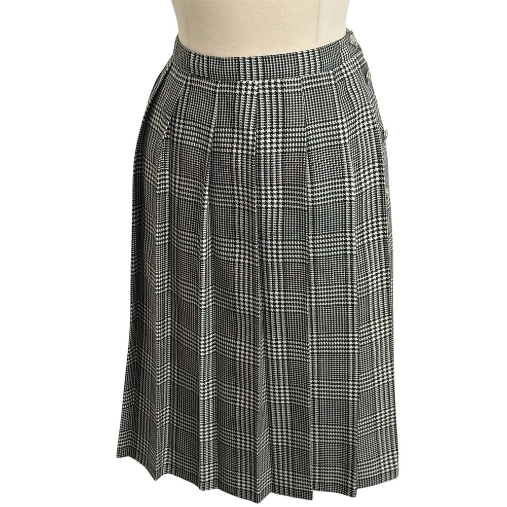 Barrie Stephens Women's Vintage Glen Plaid Pleated Midi Skirt